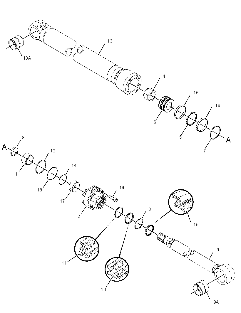 Цилиндр стрелы 3119516 CAT