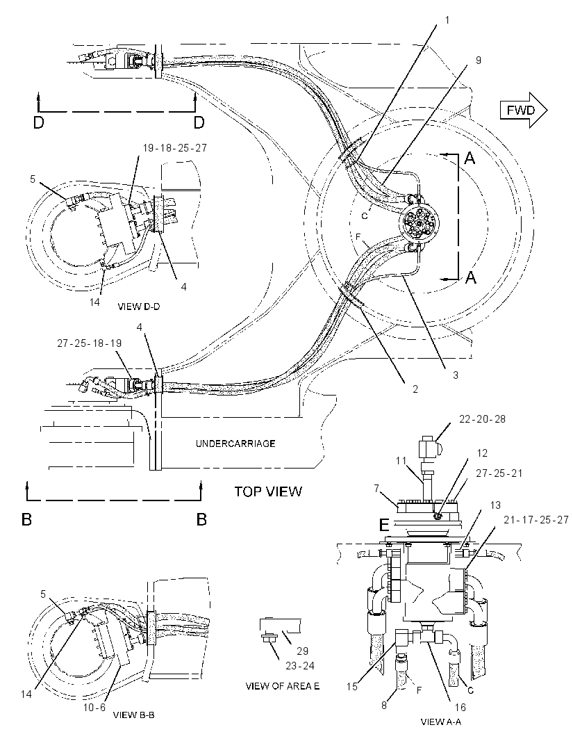 Трубопроводы мотора хода 3023185 CAT