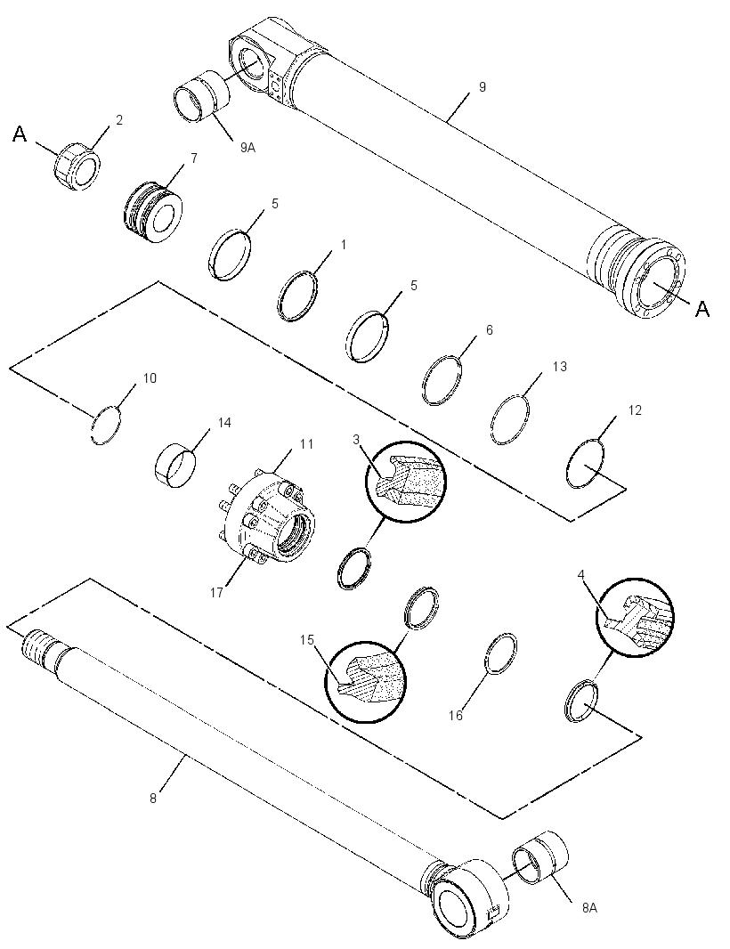 Цилиндр ковша 3154463 CAT