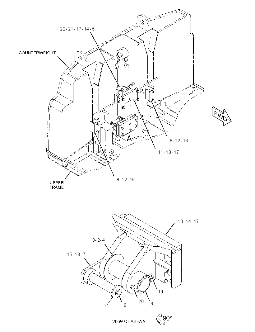 MOUNTING GP-COUNTERWEIGHT CYL 3262548 CAT