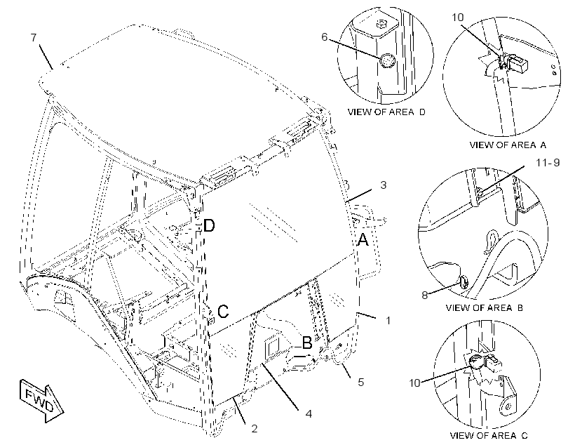CANOPY GP-OPEN ROPS 3167286 CAT