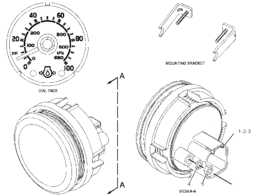 GAUGE GP-ENGINE OIL PRESSURE 2072824 CAT