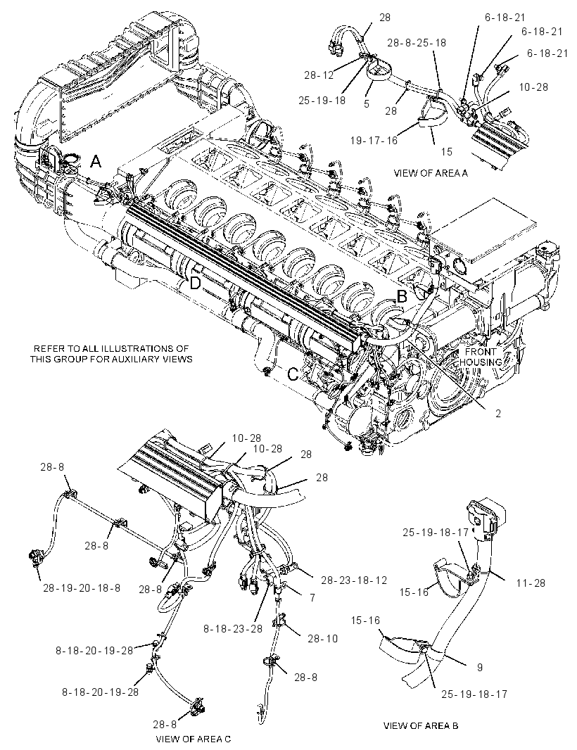 Проводка двигателя 3305198 CAT