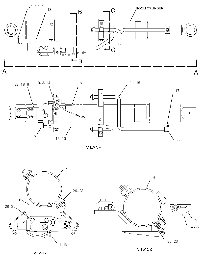 Трубопроводы цилиндра стрелы 3017568 CAT