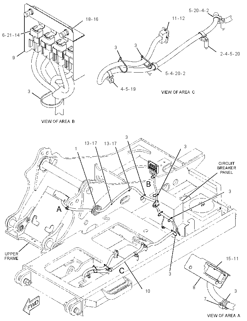 WIRING GP-HARVESTER HEAD 3331222 CAT