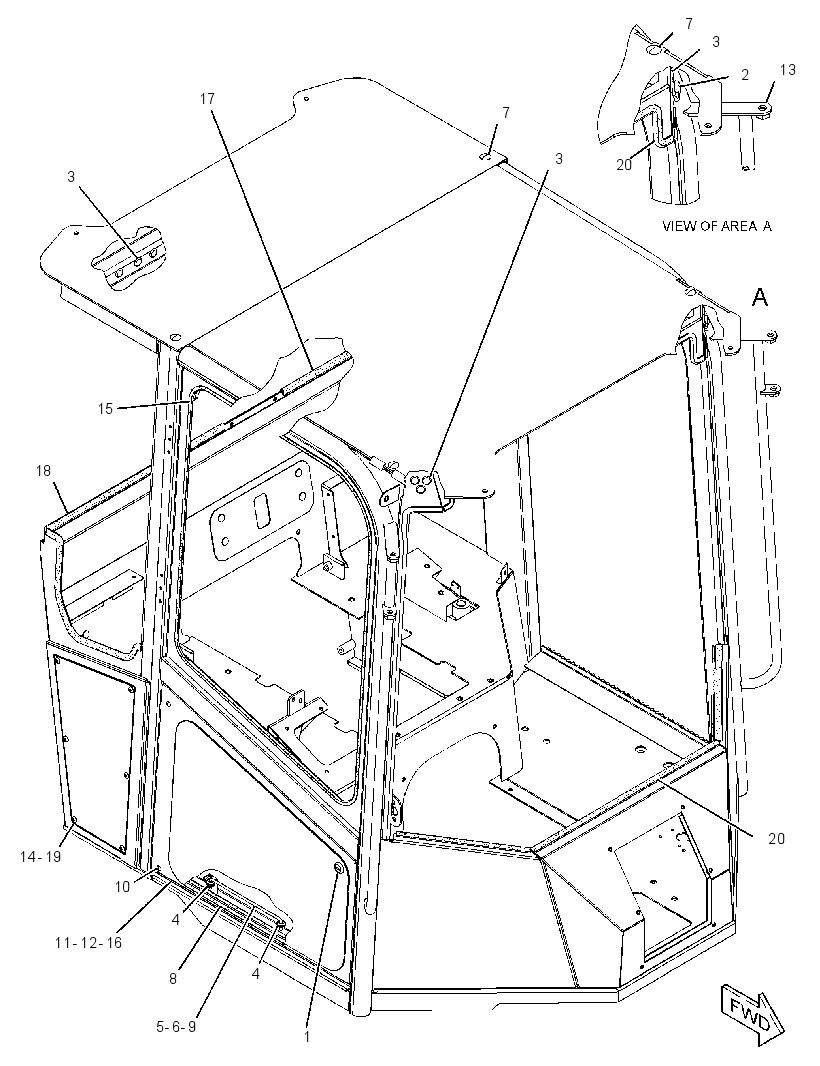 CANOPY GP-OPEN ROPS 2964517 CAT