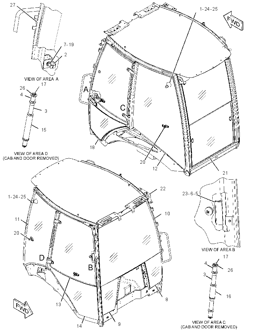 Кабина закрытая с ROPS 3093225 CAT