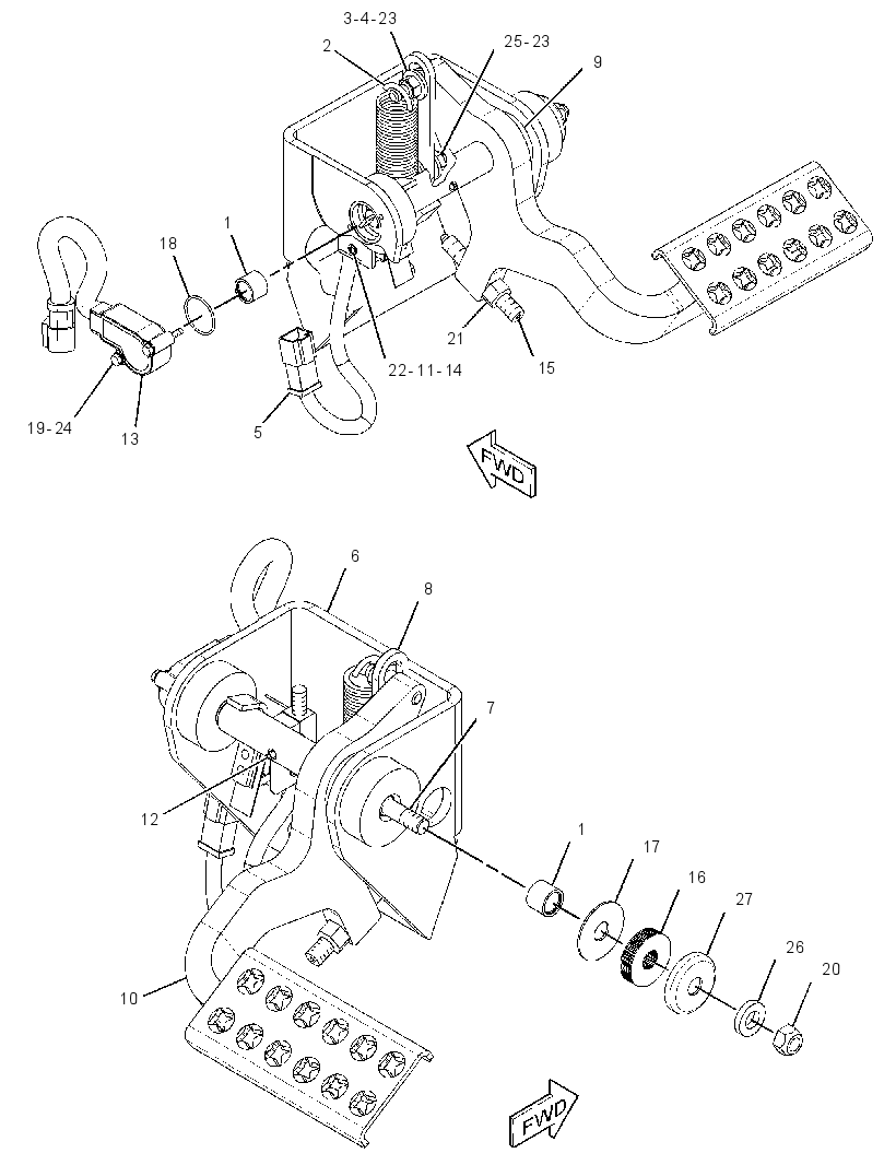 PEDAL GP-GOVERNOR & BRAKE 3240669 CAT