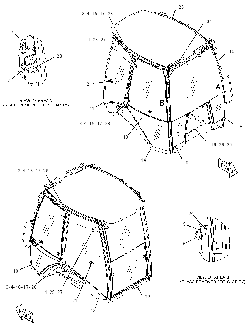 Кабина закрытая с ROPS 2061888 CAT