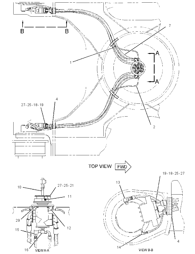 Трубопроводы мотора хода 3023184 CAT