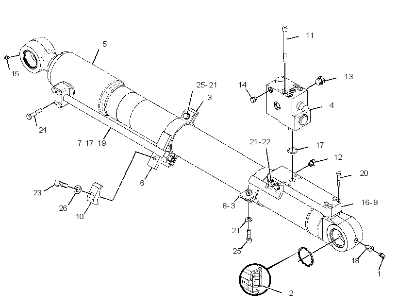CYLINDER & LINES GP-CAB RISER 3029715 CAT