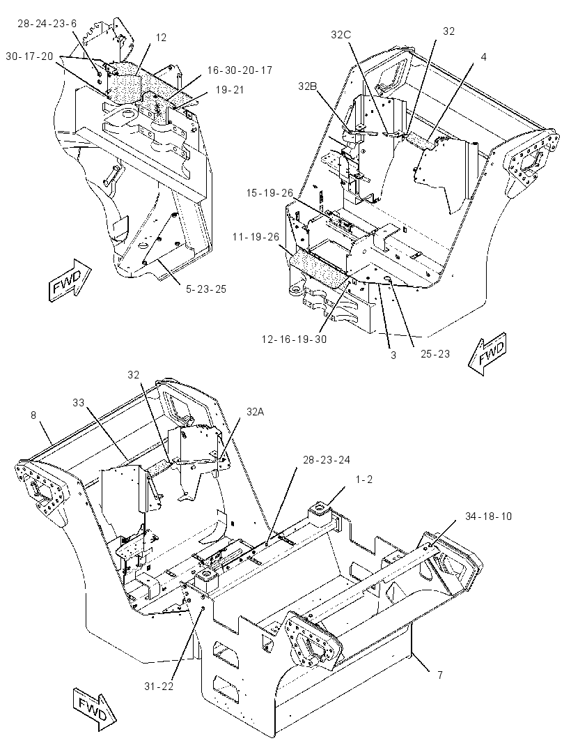 FRAME GP-MAIN 2967581 CAT