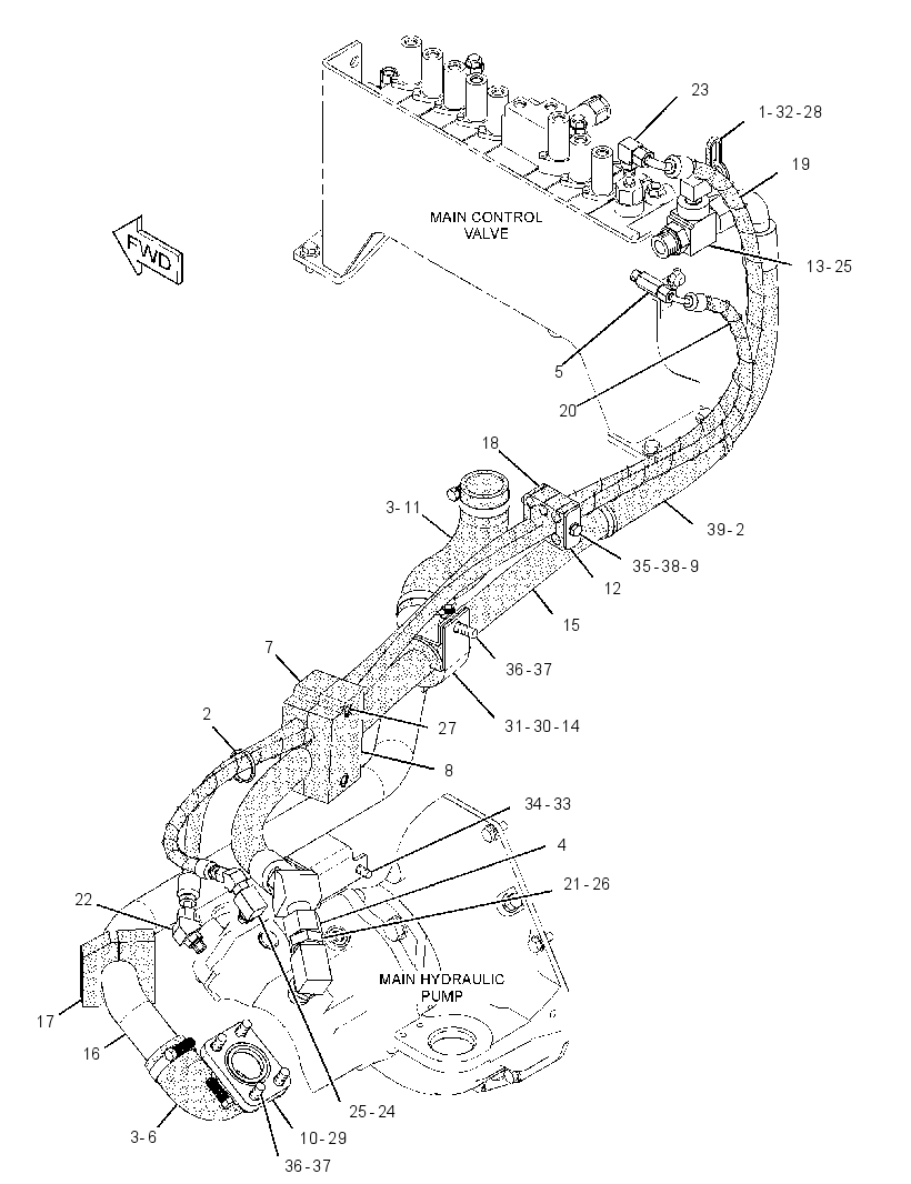 LINES GP-HYDRAULIC PUMP 2923323 CAT