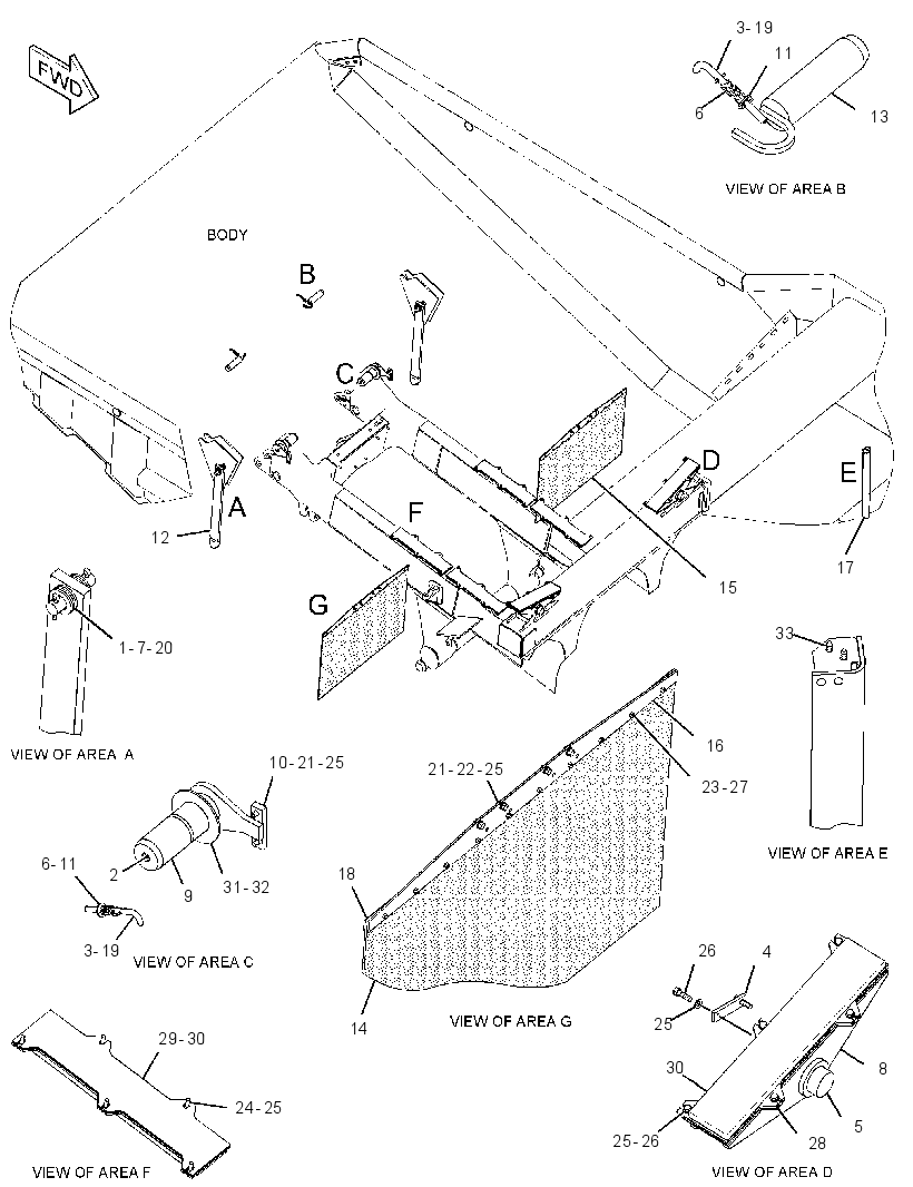 MOUNTING GP-TRUCK BODY 3270185 CAT