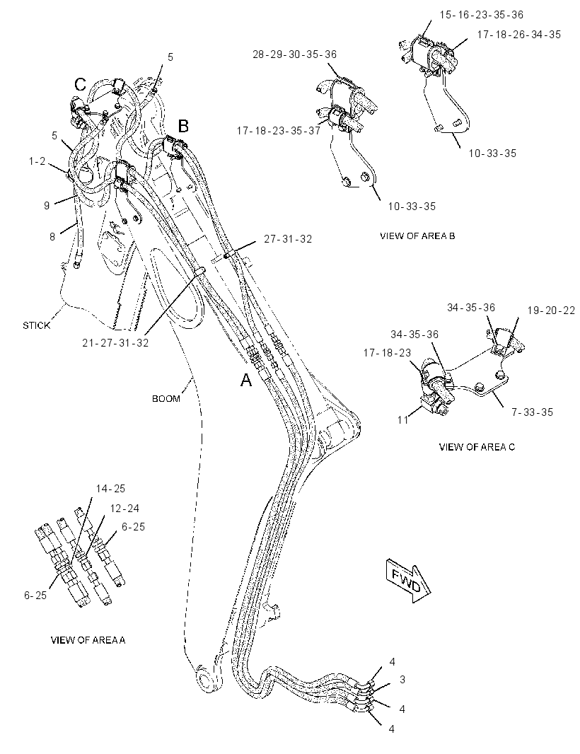 Трубопроводы ковша 3170925 CAT