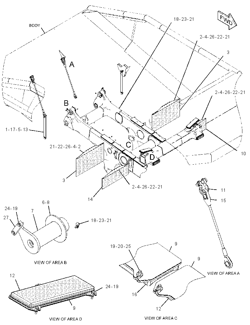 MOUNTING GP-TRUCK BODY 3001206 CAT