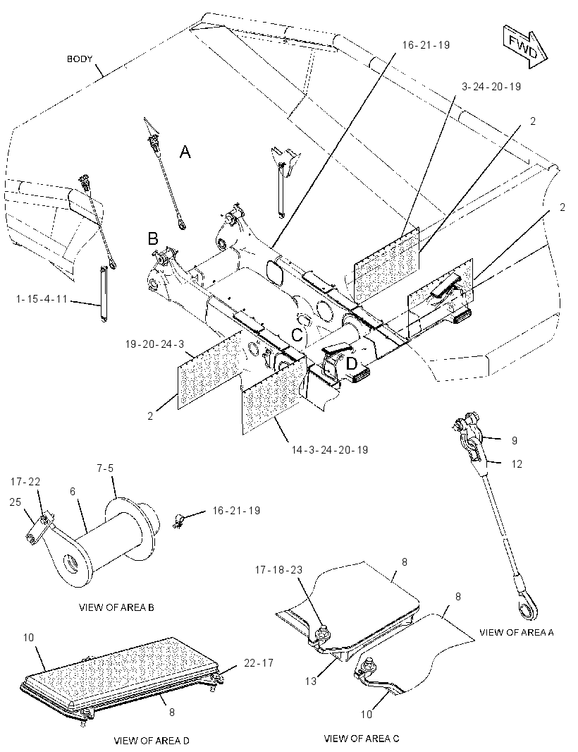 MOUNTING GP-TRUCK BODY 3001207 CAT