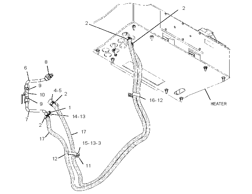 Трубопроводы отопителя 3258635 CAT
