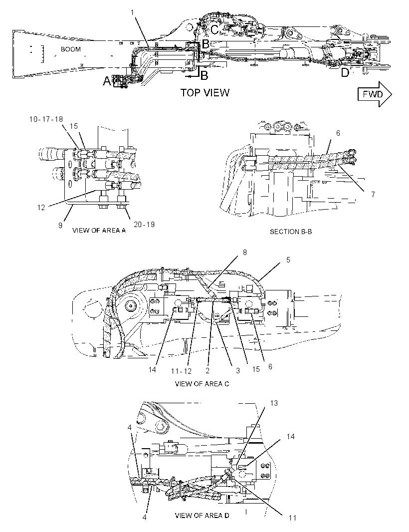 Трубопроводы стрелы 3029835 CAT