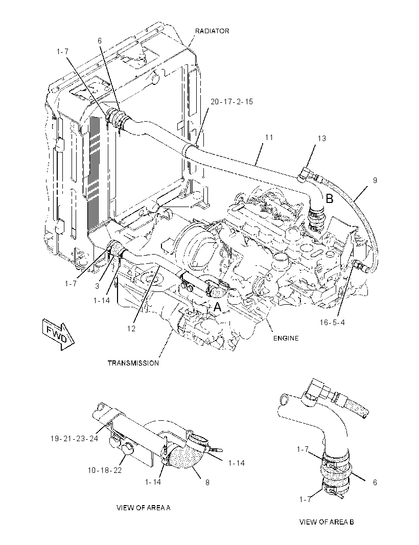 LINES GP-AFTERCOOLER AIR 3313147 CAT