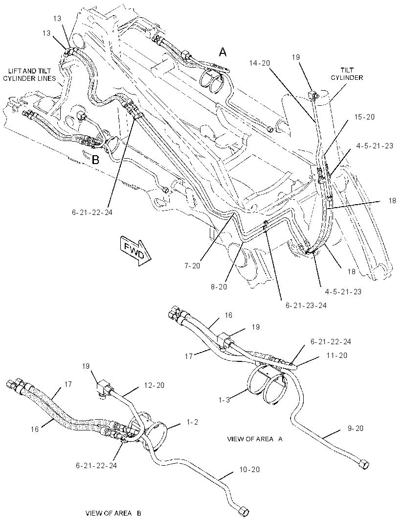 LINES GP-LIFT & TILT CYLINDER 3293599 CAT