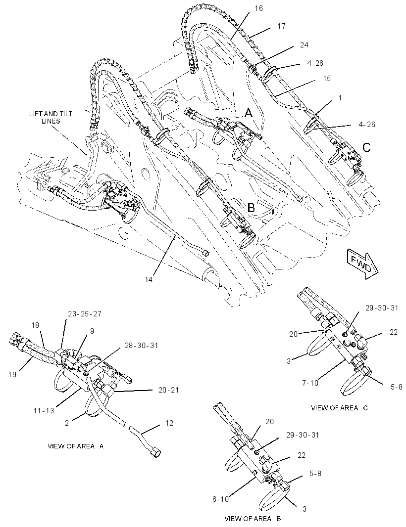 LINES GP-LIFT & TILT CYLINDER 3293507 CAT