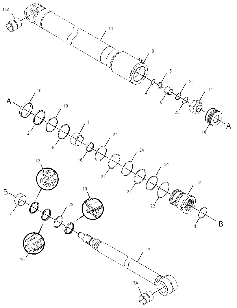 Цилиндр рукояти 3350003 CAT