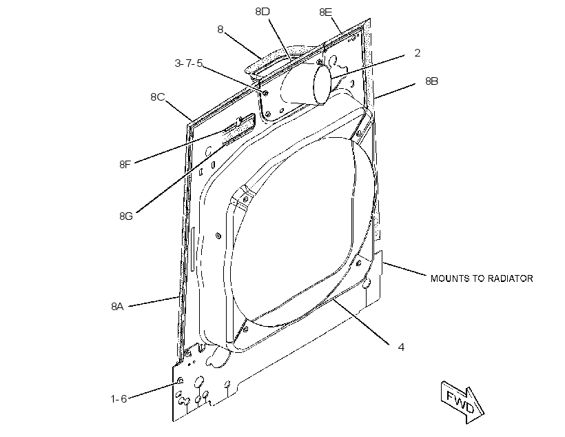 SHROUD GP-RADIATOR 3167820 CAT