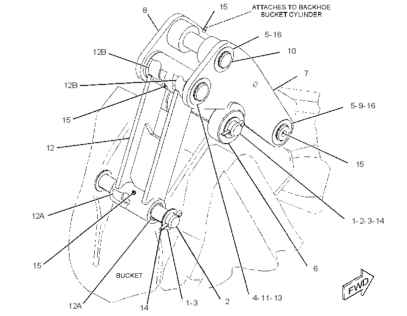 LINKAGE GP-BACKHOE BUCKET 3485464 CAT