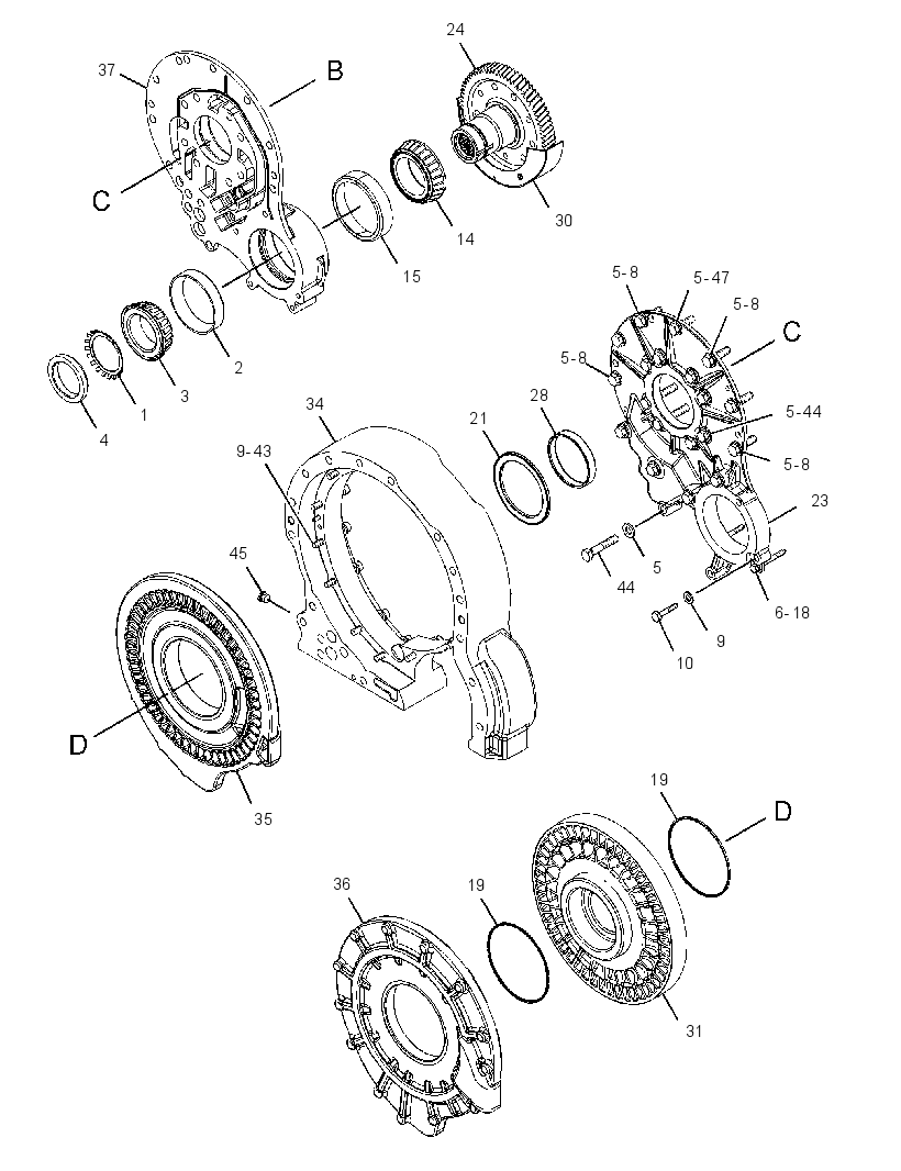 HOUSING GP-TORQUE CONVERTER 3411973 CAT