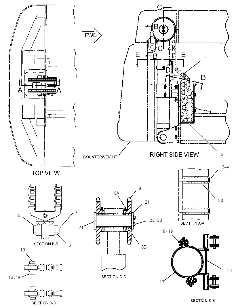 CHAIN GP-COUNTERWEIGHT 1276683 CAT
