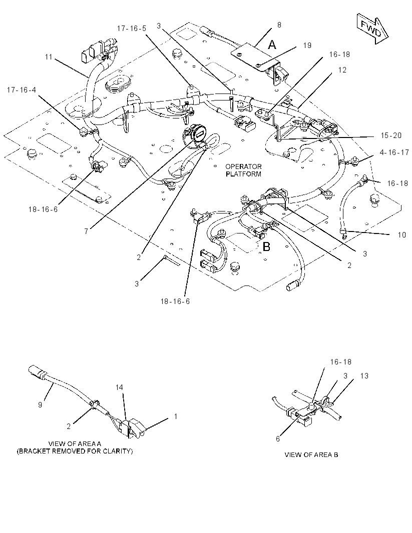 Проводка площадки 3423044 CAT