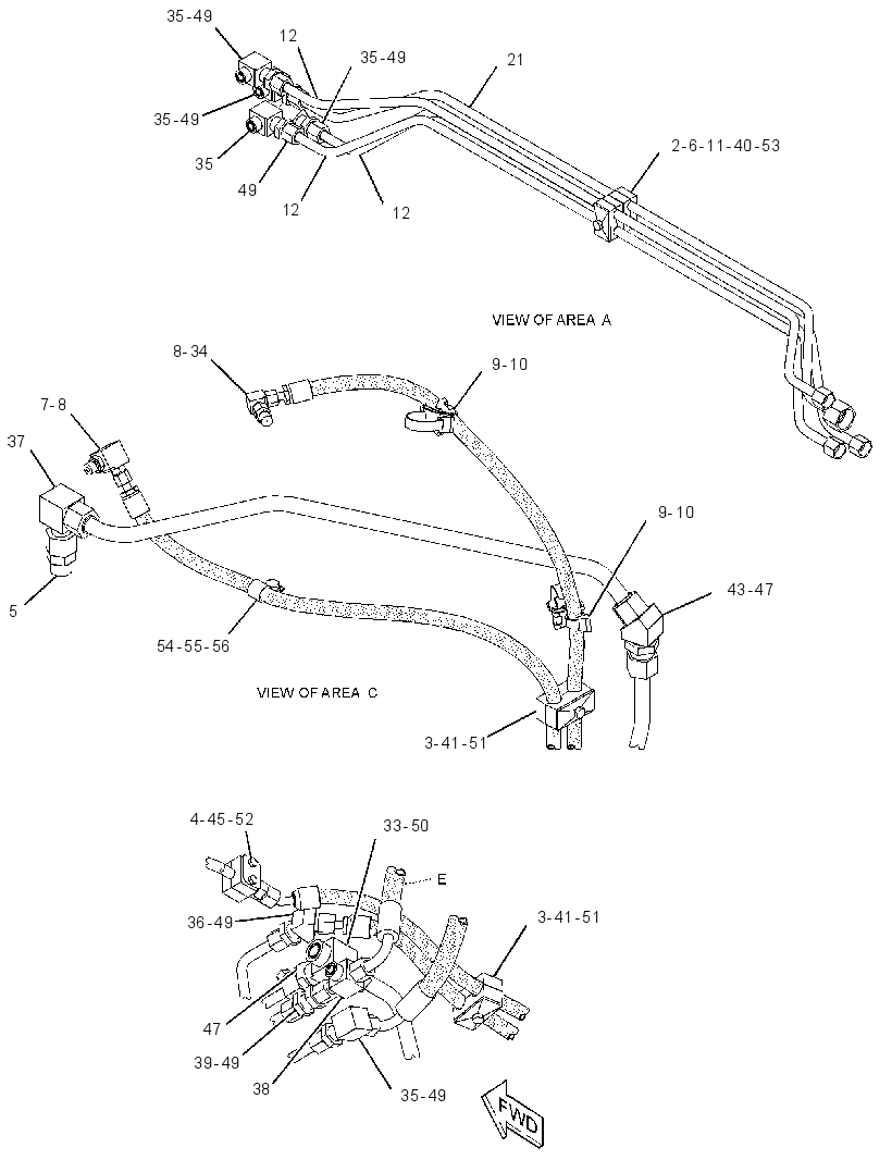 Трубопроводы хода 3367937 CAT