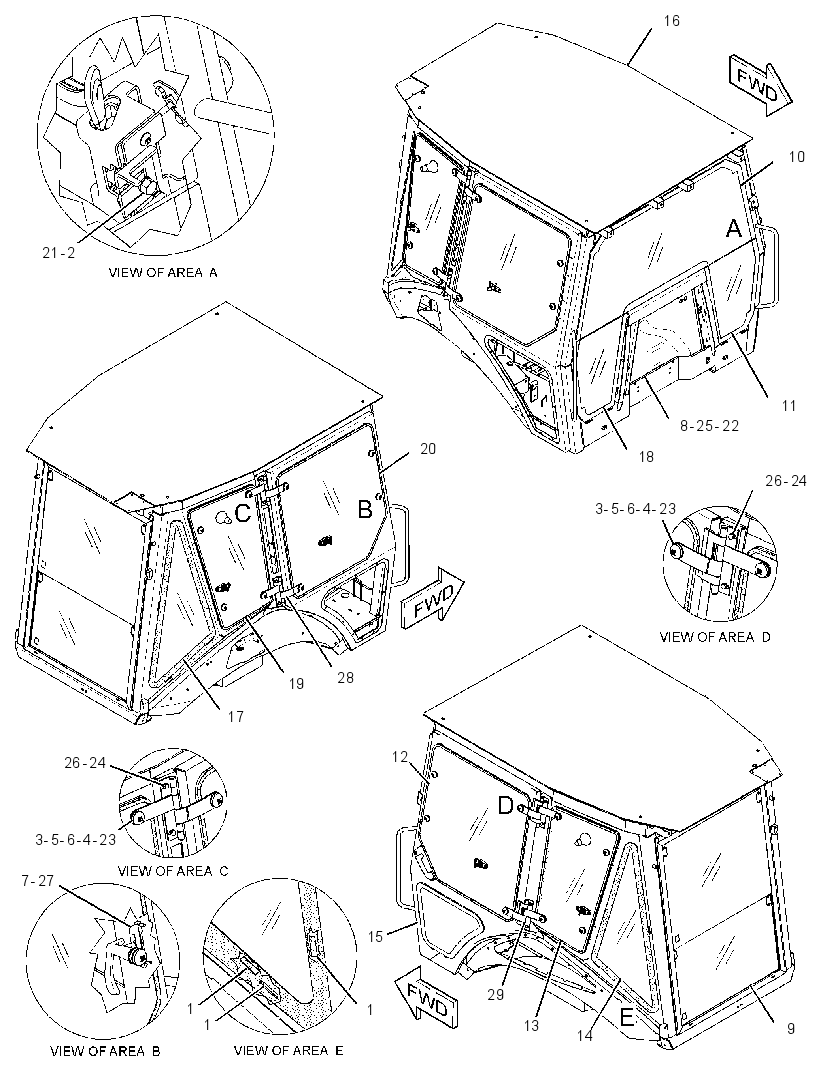 Кабина закрытая с ROPS 3099400 CAT