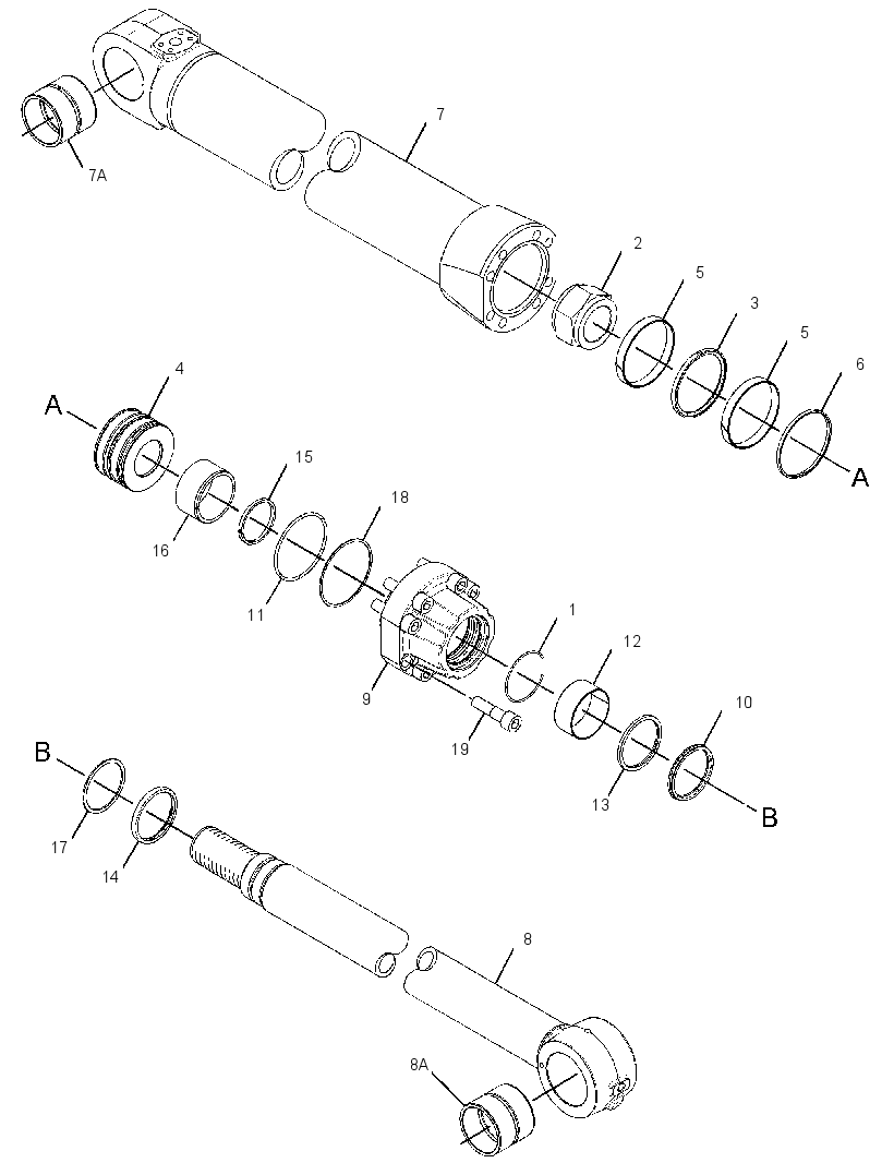 Цилиндр стрелы 3676464 CAT