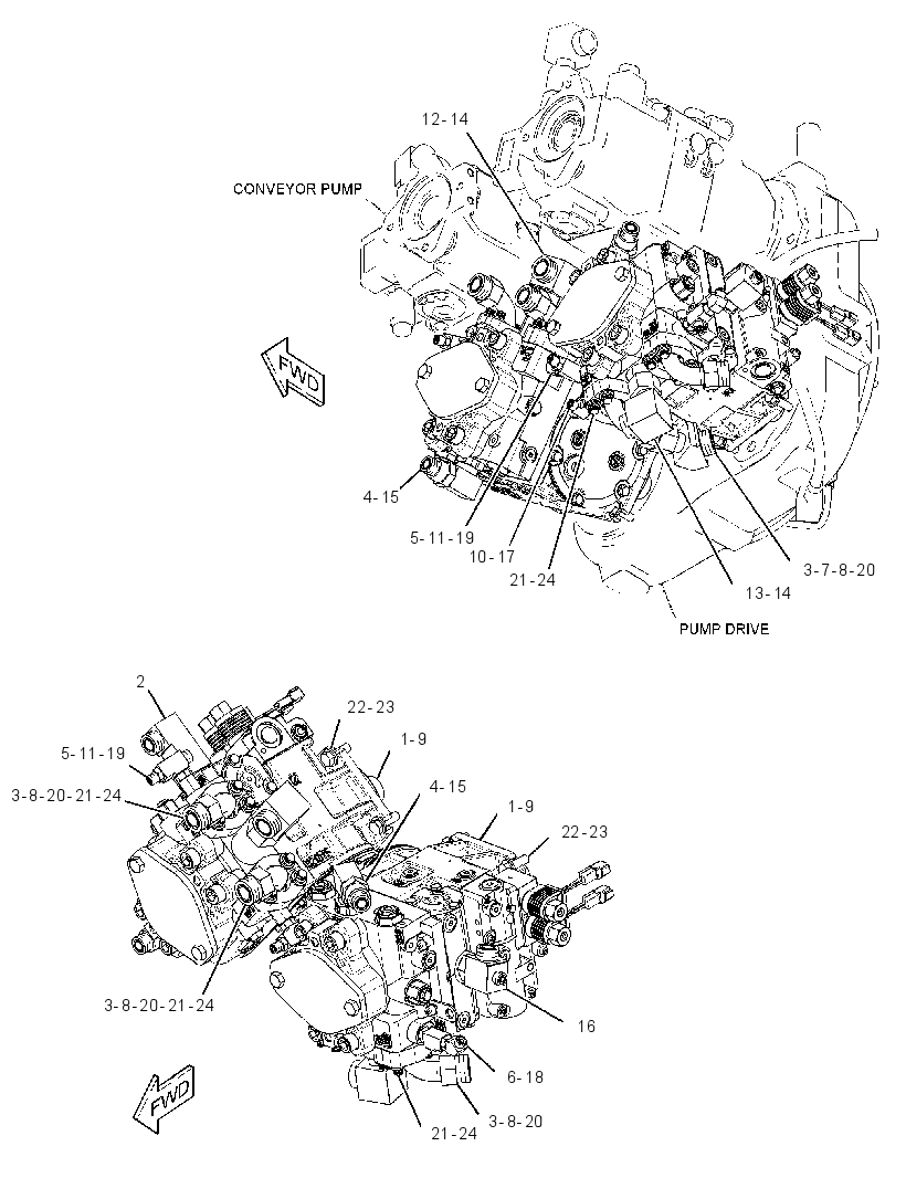 Насос хода с креплением 3382669 CAT