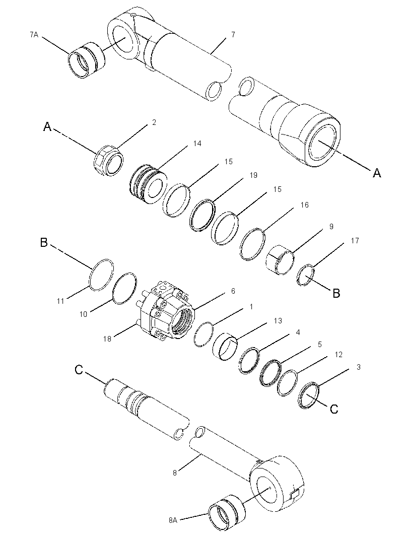 Цилиндр стрелы 3676465 CAT