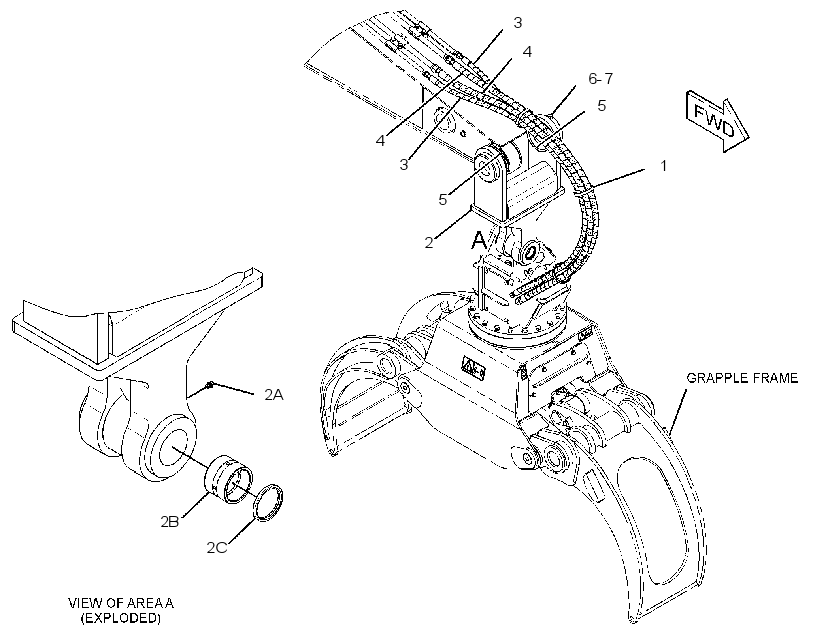 MOUNTING & LINES GP-GRAPPLE 3307818 CAT