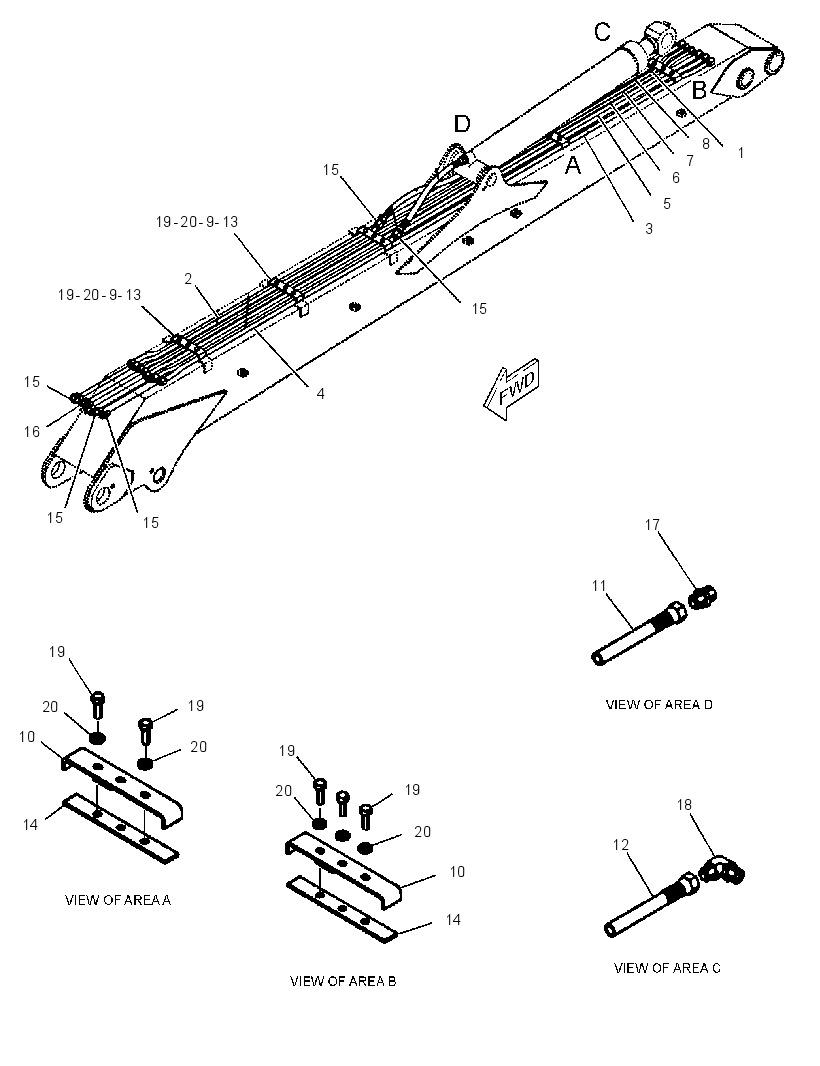 Трубопроводы стрелы 3581587 CAT