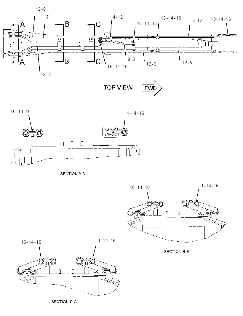 Трубопроводы стрелы 3038497 CAT