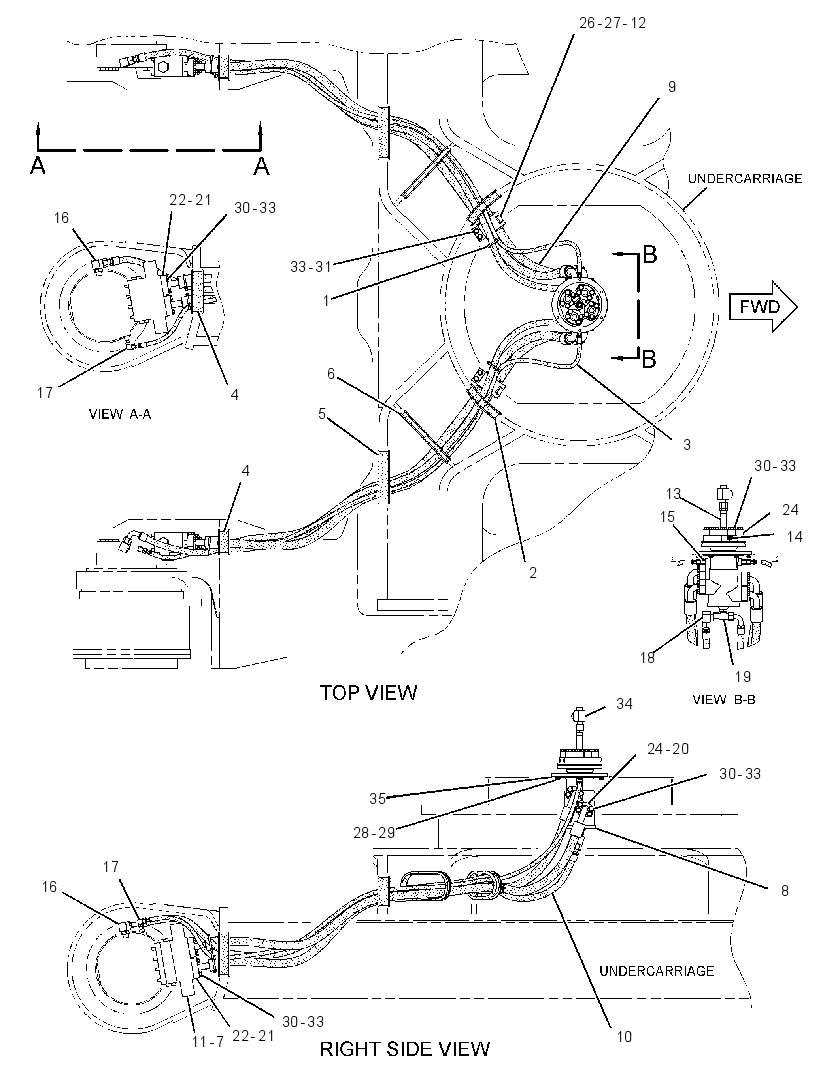 Трубопроводы мотора хода 3023186 CAT
