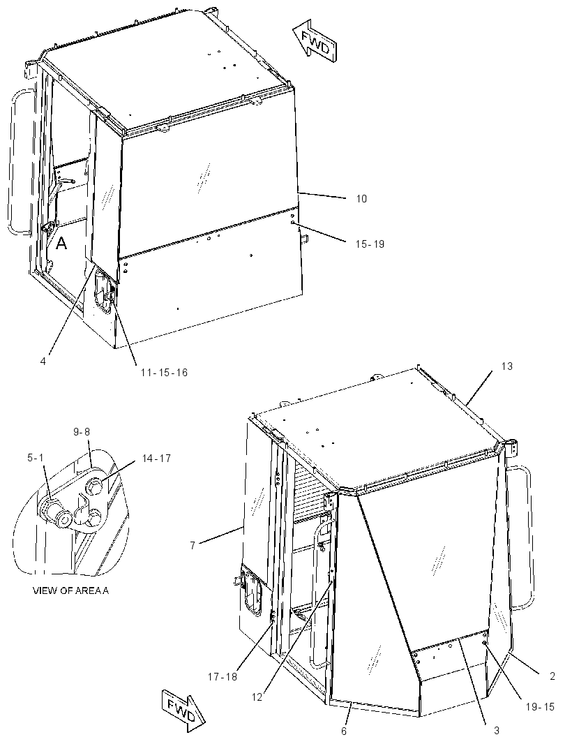 Кабина закрытая с ROPS 2285882 CAT