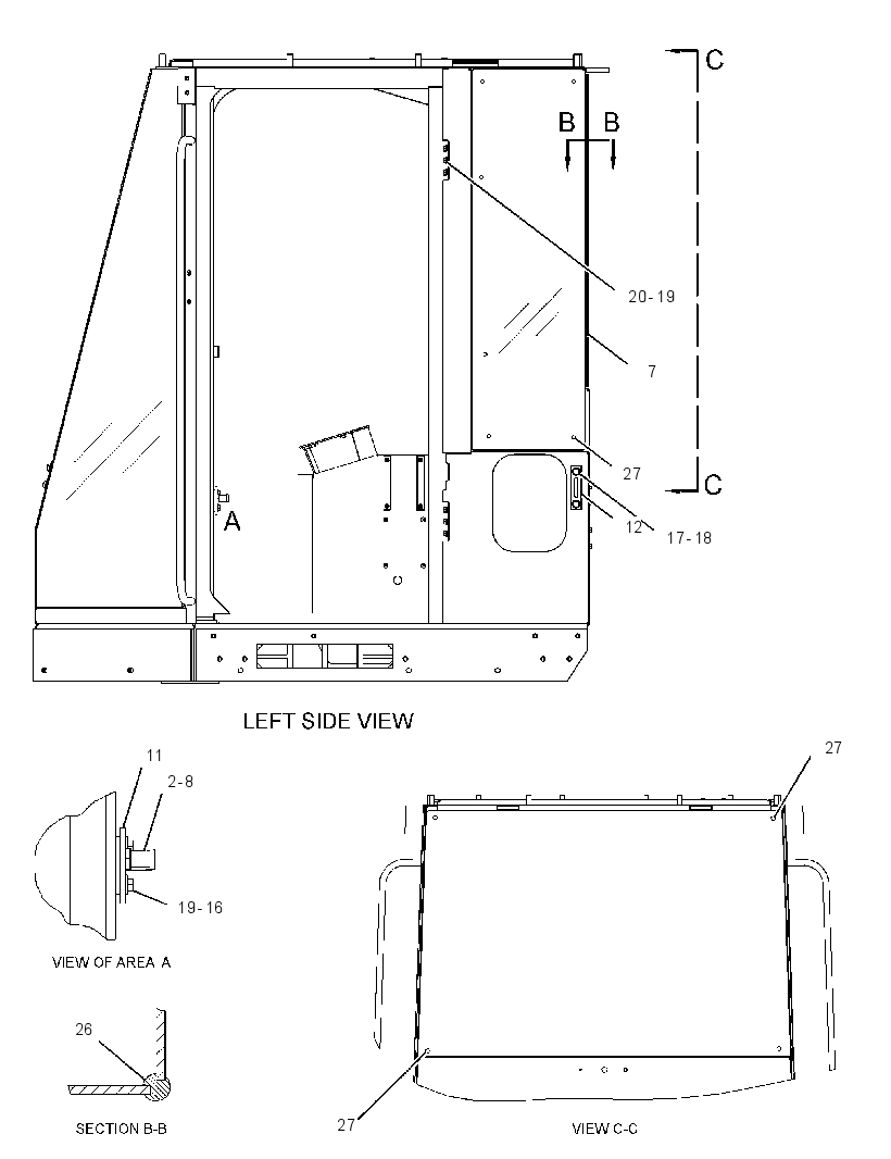 Кабина закрытая с ROPS 2575670 CAT