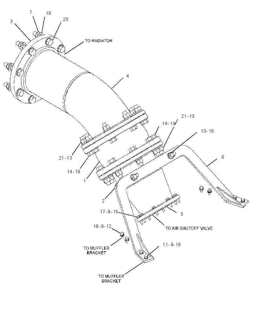 LINES GP-AFTERCOOLER AIR 2932059 CAT