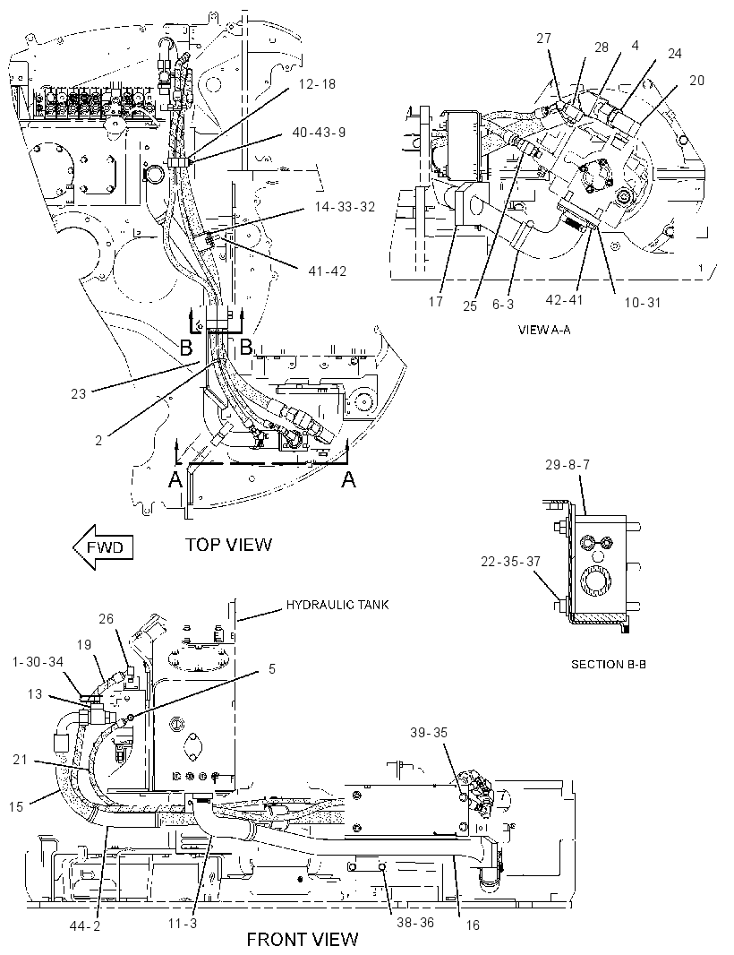 LINES GP-HYDRAULIC PUMP 3440183 CAT