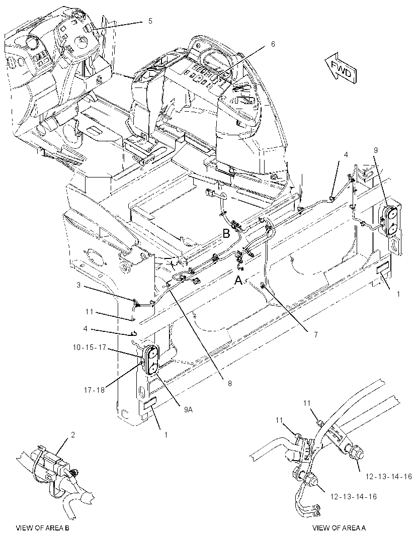 Проводка задняя 3281944 CAT