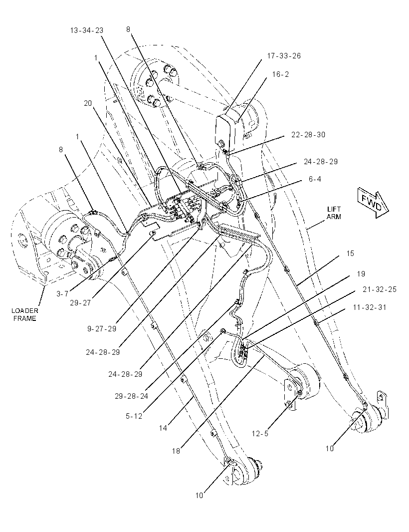LINES GP-FRONT LUBRICATION 3457045 CAT