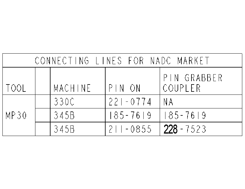 CHART-CONNECTING LINES 2620762 CAT