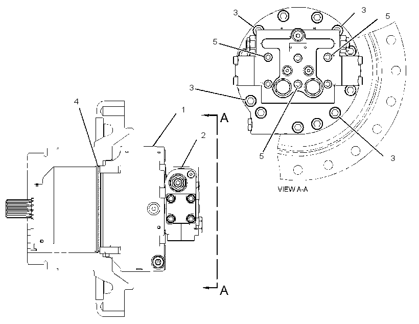 Мотор хода с креплением 3228729 CAT