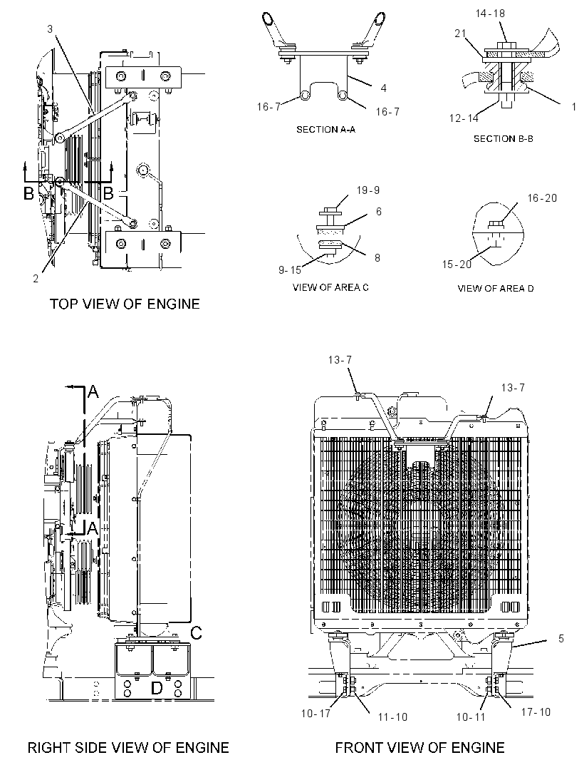 Крепление радиатора 3563356 CAT